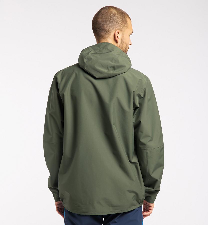 Haglöfs Mens Spira Waterproof Jacket Dark Green New Zealand 54862LMXA